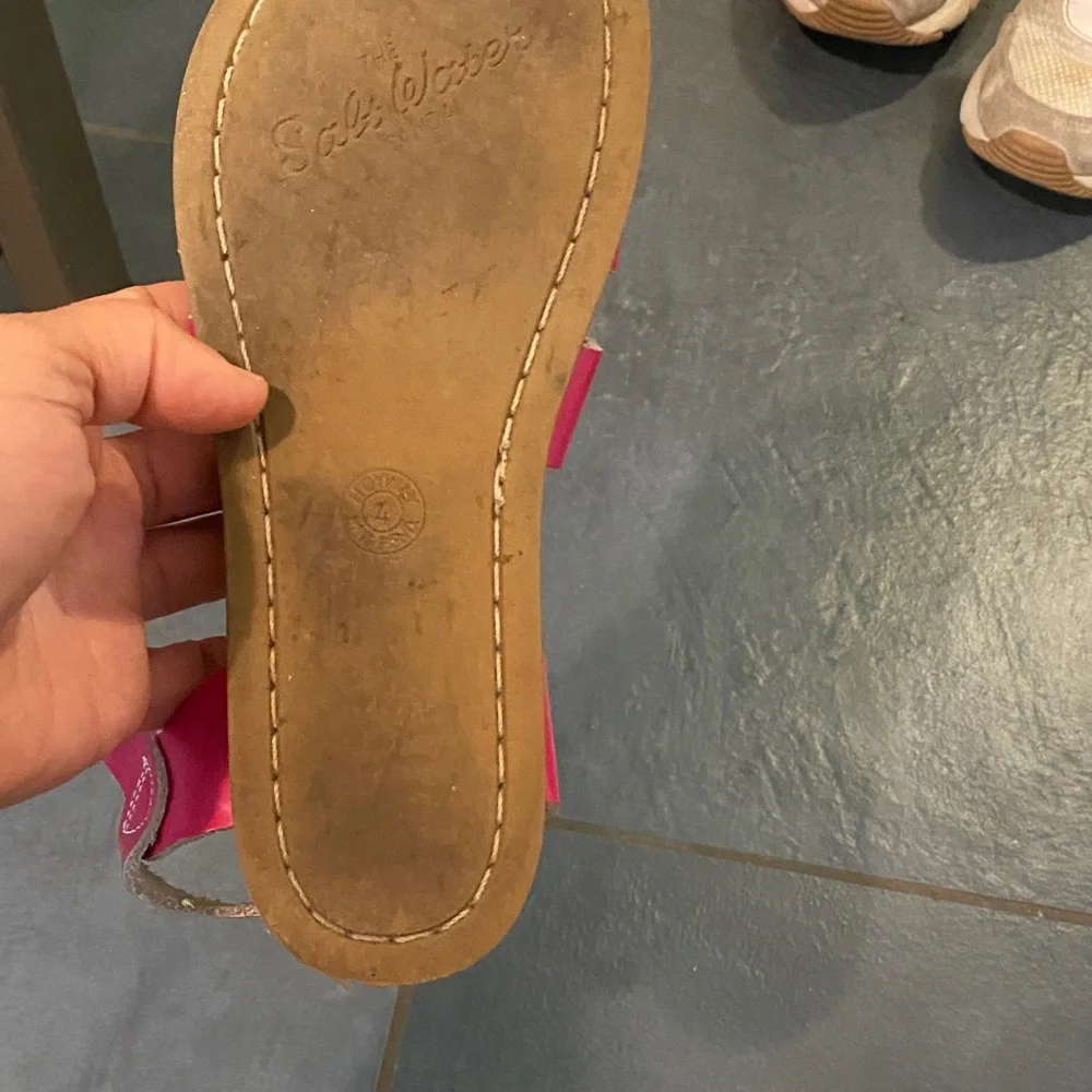 Leather Strappy Pink Salt Water  Sandals